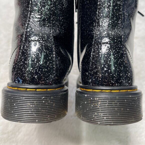 Dr Martens #1460 Kid's Black Glitter Ankle Lace Up Boots Shoes Size 5 - Picture 5 of 9